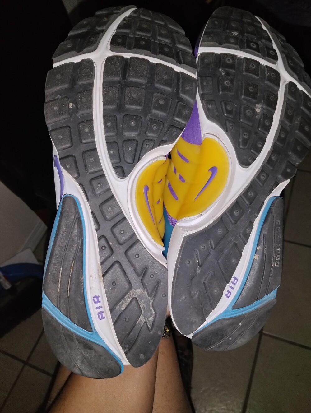 Nike Air Presto Purple and Yellow Athletic Sneakers - Picture 6 of 6